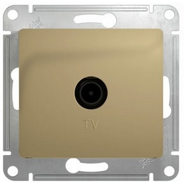 ТВ-розетка проходная (титан) Systeme Electric Glossa GSL000492-05114