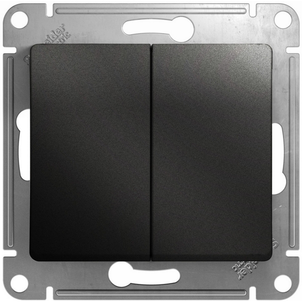 Выключатель двухклавишный (антрацит) Systeme Electric Glossa GSL000751-46898