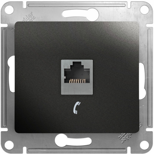 Телефонная розетка RJ-11 (антрацит) Systeme Electric Glossa GSL000781T-46872