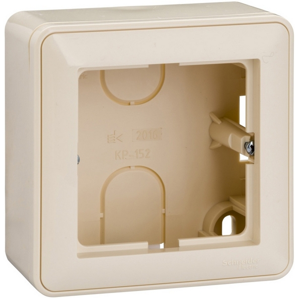 Коробка наружного монтажа подъемная с рамкой на 1 пост (слоновая кость) Systeme Electric W59 KP-152-28-40156