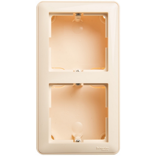 Коробка наружного монтажа подъемная с рамкой на 2 поста (слоновая кость) Systeme Electric W59 KP-252-28-74847