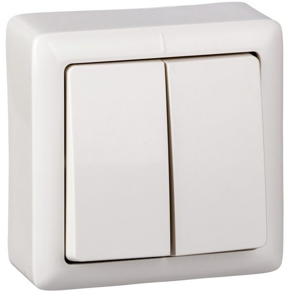 Выключатель двухклавишный (белый) Systeme Electric VA56-232-B-99651