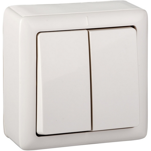 Выключатель двухклавишный (белый) Systeme Electric VA56-232I-B-99651