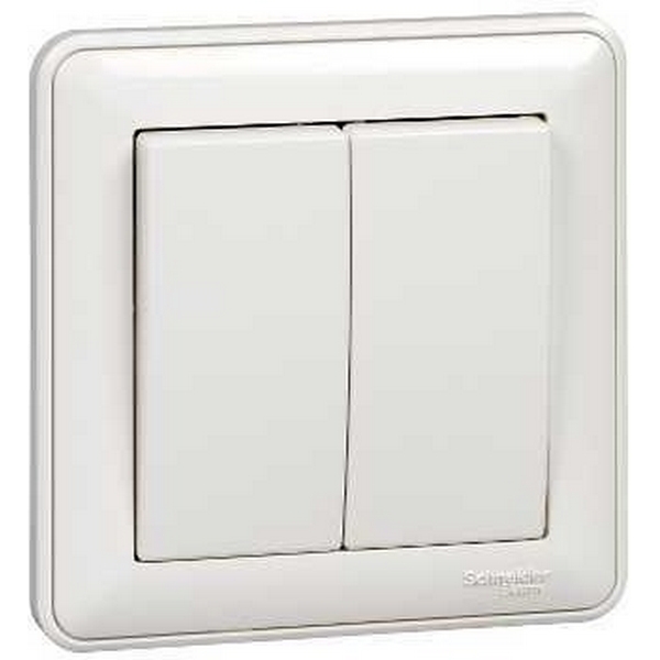 Выключатель двухклавишный (белый) Systeme Electric W59 VS510-252-18-90459