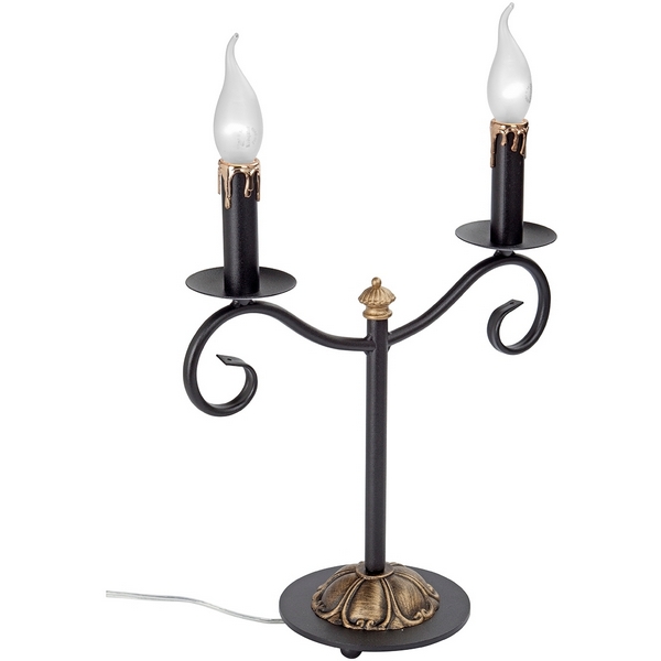 Кованая настольная лампа Vitaluce V1039/2L-27484 в виде свечи