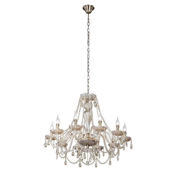 Подвесная люстра хрустальная Vitaluce V5087/10-06698 в виде свечи