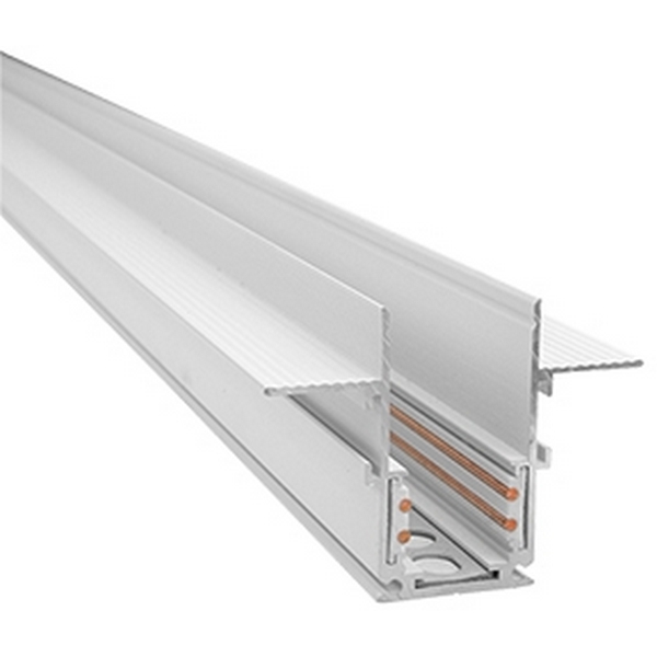 Шинопровод под гипсокартон встраиваемый магнитный мм, длина 3м, белый Vitaluce VT0200024-00-84434