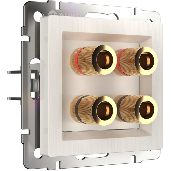 Акустическая розетка (перламутровый рифленый) Werkel WL13-AUDIOx4-51402 (a040902)