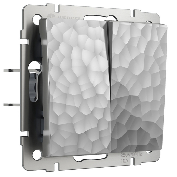 Выключатель двухклавишный (hammer серебряный) Werkel W1220006-92806 (a052083)