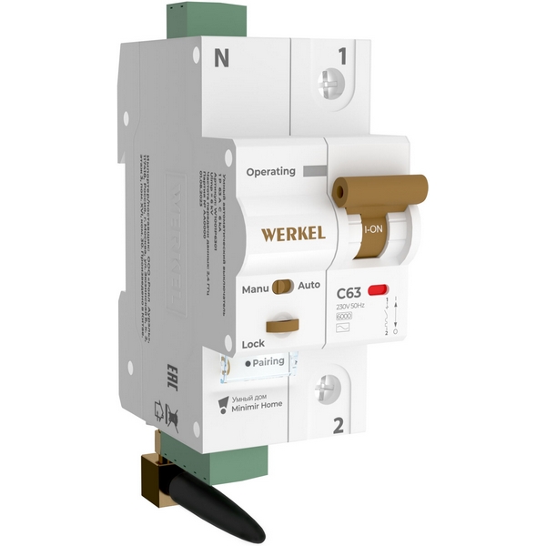 Умный автоматический выключатель 1 P 63 A C 6 kA Werkel W1001P6301-40977 (a063126)