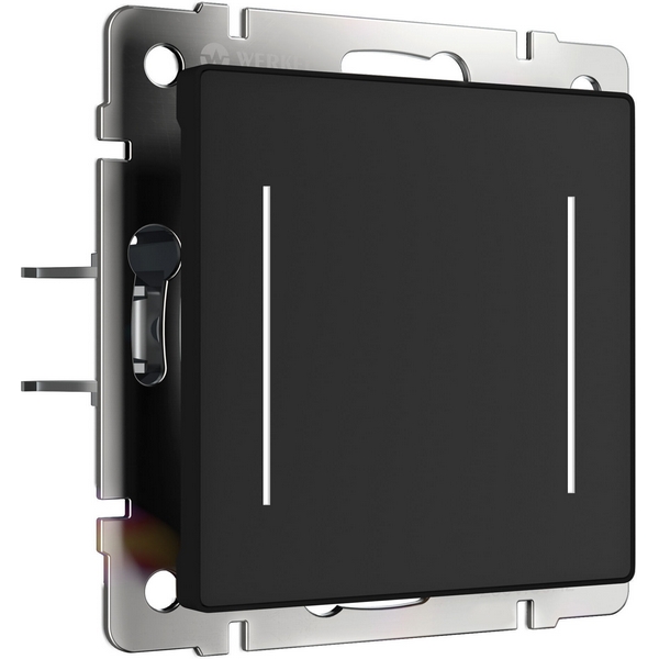 Сенсорный выключатель двухклавишный с подсветкой (черный) Werkel W4522008-95063 (a063602)