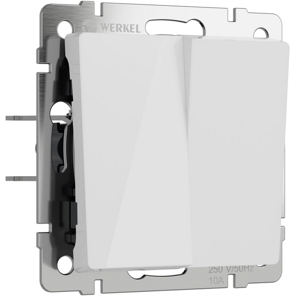 Перекрестный выключатель двухклавишный (белый акрил) Werkel W1123041 (a064016)