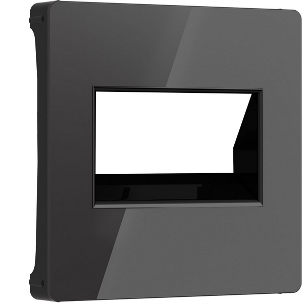 Накладка для двойной розетки Еthernet RJ-45 (черный акрил) Werkel W1191148-76534 (a064021)