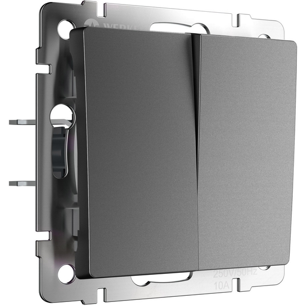 Перекрестный выключатель двухклавишный (графит матовый) Werkel W1123064-95063 (a064032)