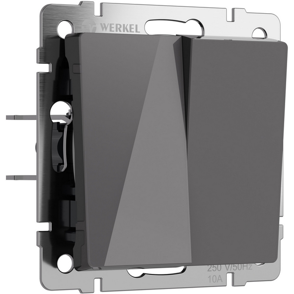 Перекрестный выключатель двухклавишный (графит акрил) Werkel W1123044 (a064097)