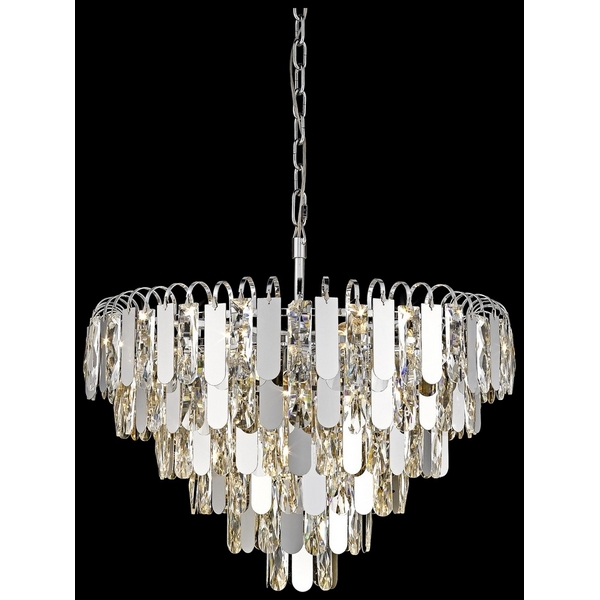 Подвесная каскадная люстра хрусталь Wertmark Crescentia WE105.16.103