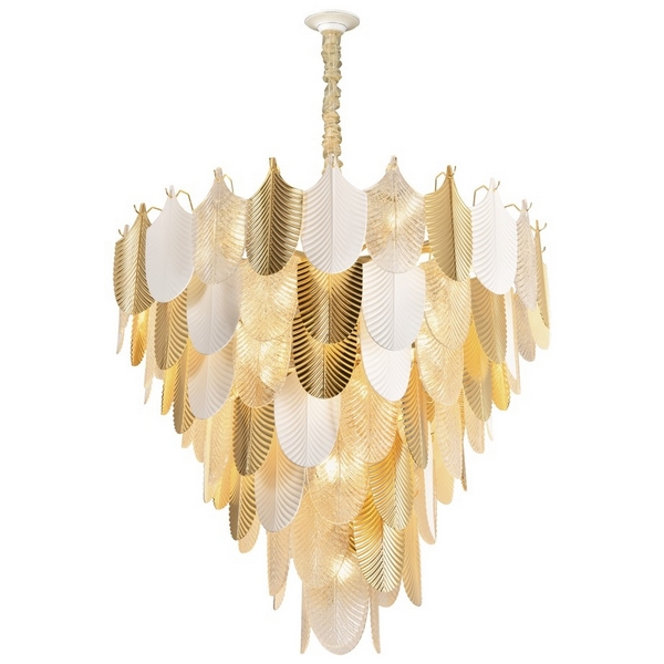 Подвесная каскадная люстра перо Wertmark Arctioma WE126.51.303-75709