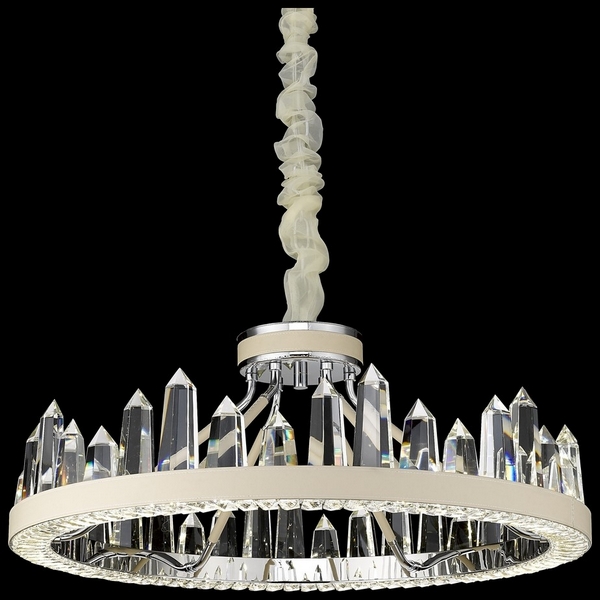 Подвесная люстра хрустальная светодиодная Wertmark Leona WE456.08.103-64571 кольцо